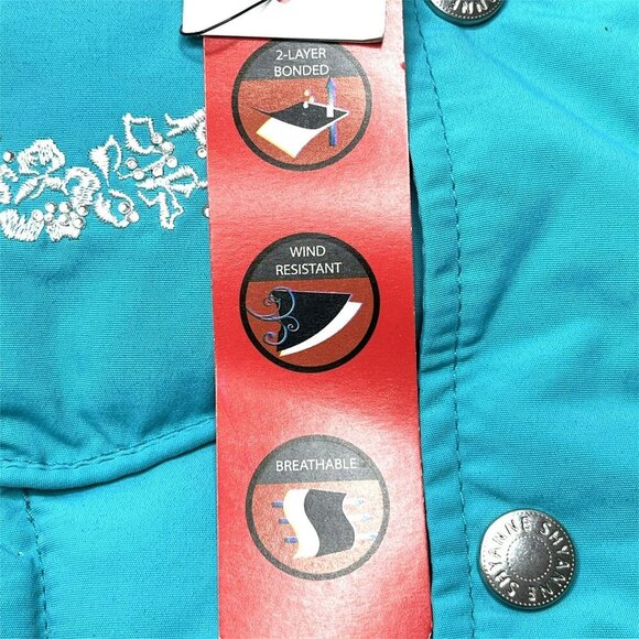 Shayanne Womens Puffer Vest size 8-10 Pockets Western Cowgirl Turquoise NWT - Picture 12 of 13